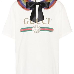 Oversize collared T-shirt with Gucci logo